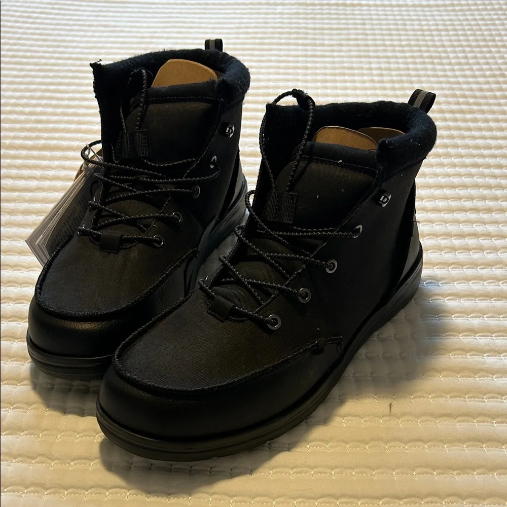 Hey Dude Black Lace-Up Boots Bradley Classic Tumbled men’s size 14